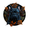 Bouledogue français en automne automne