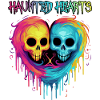 Haunted Hearts Skull-Shaped Halloween Shirt