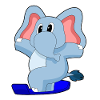 Elephant Snowboarder Snowboard