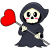 Grim Reaper Halloween Heart