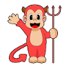 Monkey Halloween Devil Trident