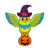 Parrot Halloween Witch