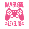 Gamer girl Level 18 Birthday