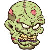 Angry Zombie Head