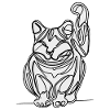 One-Line Sitting Cat