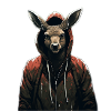 Steet Art Hirsch mit Hoodie