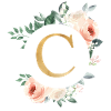 C Monogram Green, Pastel, Wreath