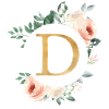D Monogram Green, Pastel, Wreath