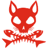 Crâne de chat rouge