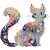 Beautiful Cat Flower Design