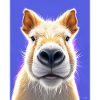 super söt vit Capybara målning fluffigt djur