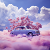 Auto über den Wolken