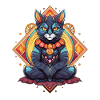 Spiritual Geometry Cat Meditation