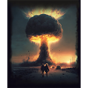 Dampf während der Atombombenexplosion