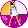 Tennispige serverer det bare