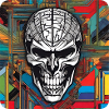 Skull in retro style
