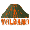 volcano with font