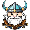 Stolzer Wikinger mit Hörner Helm