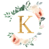 K Monogram Green, Pastel, Wreath