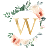 W Monogram Green, Pastel, Wreath