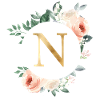 N Monogram Green, Pastel, Wreath