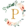P Monogram Green, Pastel, Wreath
