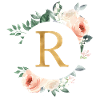 R Monogram Green, Pastel, Wreath