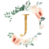 J Monogram Green, Pastel, Wreath