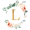 L Monogram Green, Pastel, Wreath
