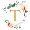 T Monogram Green, Pastel, Wreath