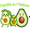 Avocado Familie auf Reisen
