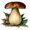 Steinpilz, Weinlese-Aquarell