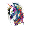 Abstraktes farbiges Einhorn