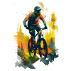 Abstrakt Mountainbiker Downhill