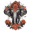 Elefant mit Rosen - 001