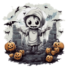 Chemise d’Halloween Chibi Skeleton