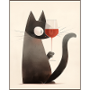 Cat with wine glass