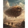 Junk ship over desert