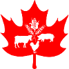 Canada maple leaf farm animals logo