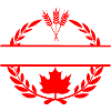 Canada maple leaf grain laurel wreath