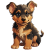 Cartoon puppy with friendly look