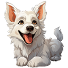 Small Lying White Shepherd Dog