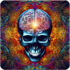 Cooler bunter Psychedelischer Totenkopf
