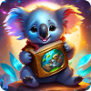 Cute koala bear with book
