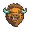 Bison-Karikatur-Kawaii-Aquarellillustration
