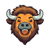 Bison-Karikatur-Kawaii-Aquarellillustration