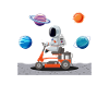 Astronaut Lawn Mower Moon Universe Gift
