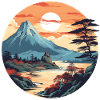 over the Japanese Mountains