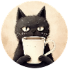 Cat with coffee