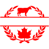 Canada maple leaf cow laurel wreath